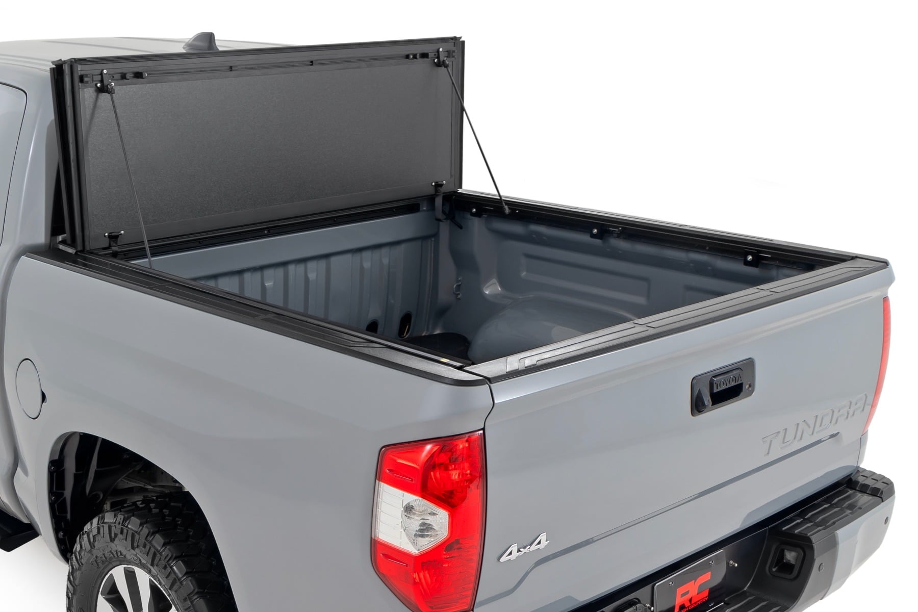 Hard Tri-Fold Flip Up Bed Cover | 5'7" Bed | Toyota Tundra 2WD/4WD (07-21) by Rough Country