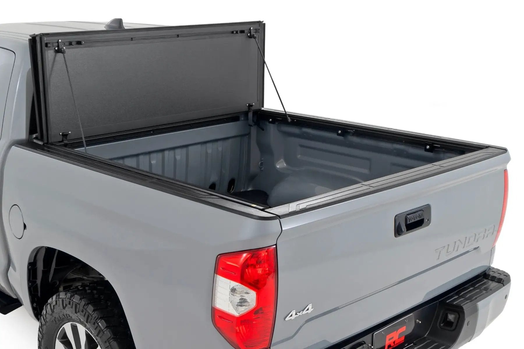 Hard Tri-Fold Flip Up Bed Cover | 5'7" Bed | Toyota Tundra 2WD/4WD (07-21) by Rough Country