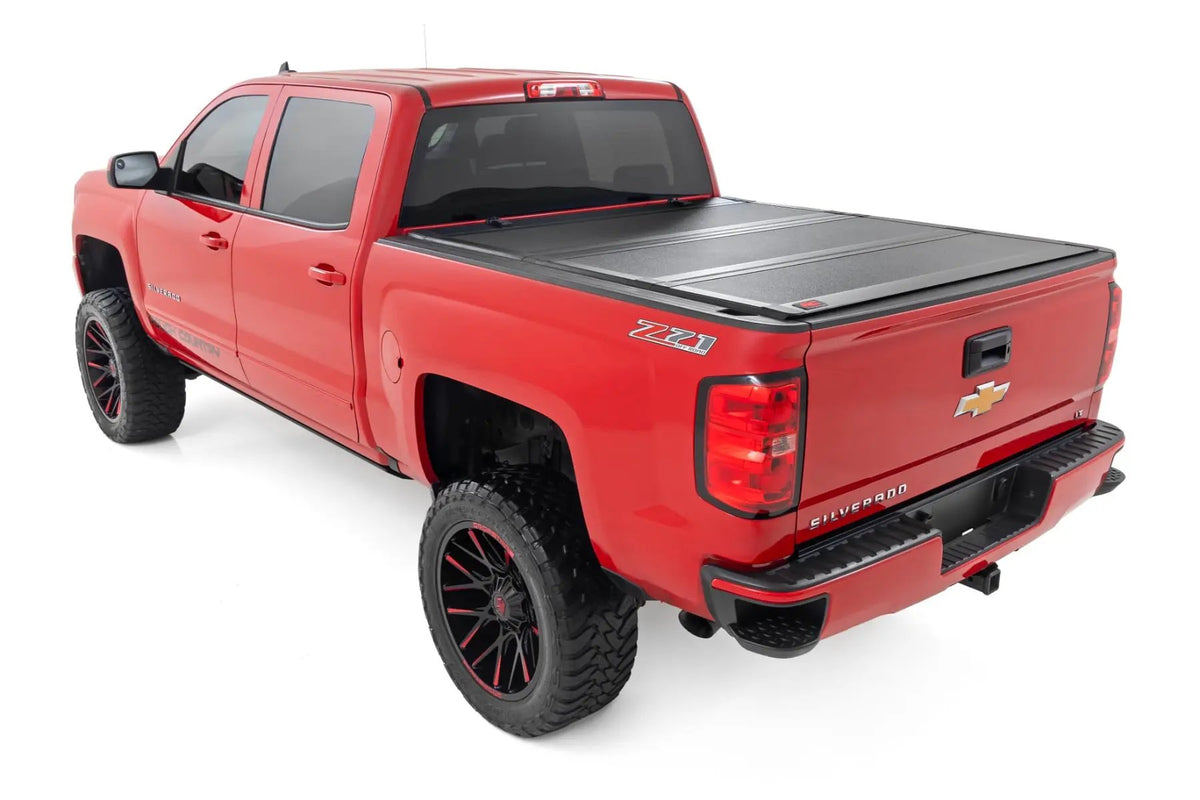 Hard Tri-Fold Flip Up Bed Cover | 5'9" Bed | Chevy/GMC 1500 (14-18 & Classic) by Rough Country