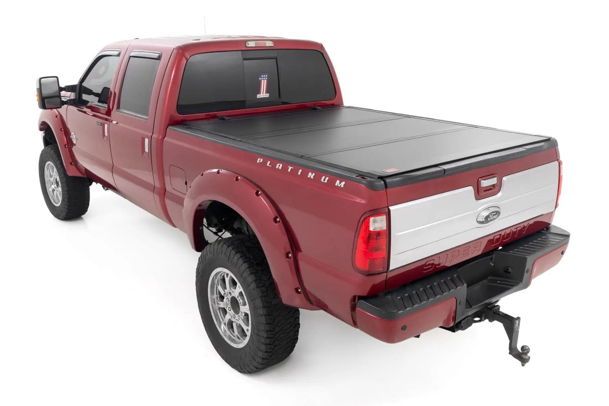 Hard Tri-Fold Flip Up Bed Cover | 6'10" Bed | Ford F-250/F-350 Super Duty (99-16) by Rough Country