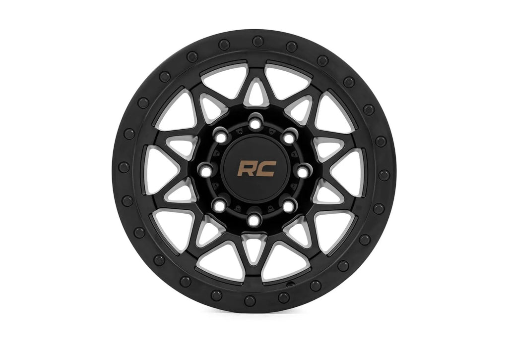 Rough Country 78 Series Wheel | Simulated Beadlock | Black | 18x9 | 8x170 | -12mm by Rough Country