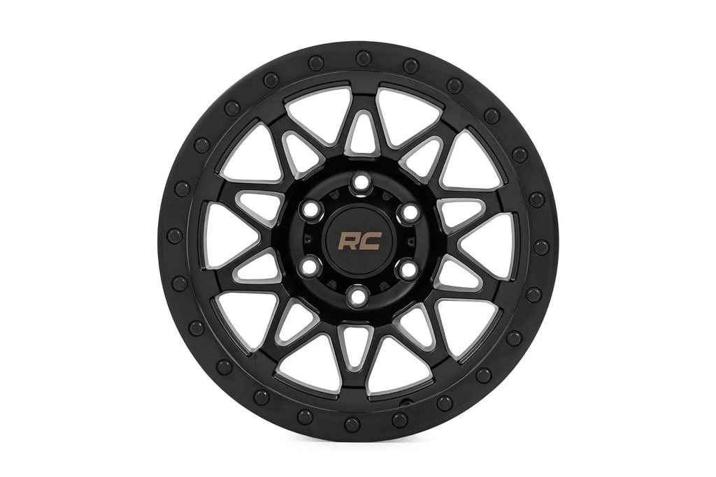 Rough Country 78 Series Wheel | Simulated Beadlock | Black | 18x9 | 5x5.5 | -12mm by Rough Country