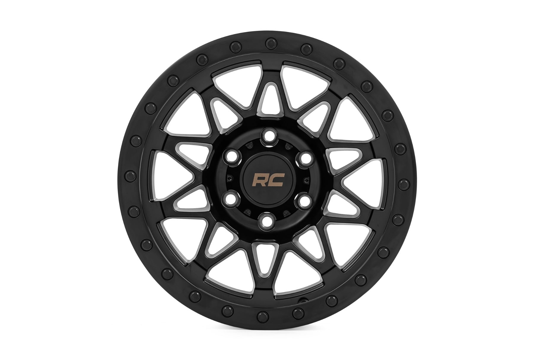 Rough Country 78 Series Wheel | Simulated Beadlock | Black | 18x9 | 5x5.5 | -12mm by Rough Country