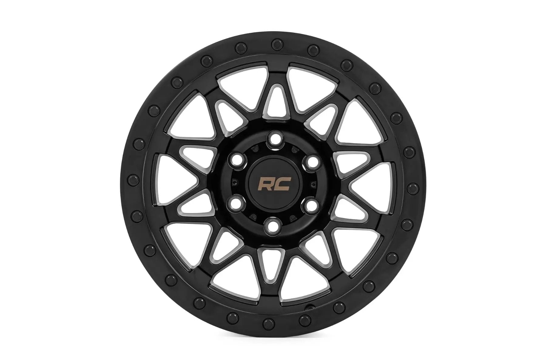 Rough Country 78 Series Wheel | Simulated Beadlock | Black | 18x9 | 5x5 | 0mm by Rough Country