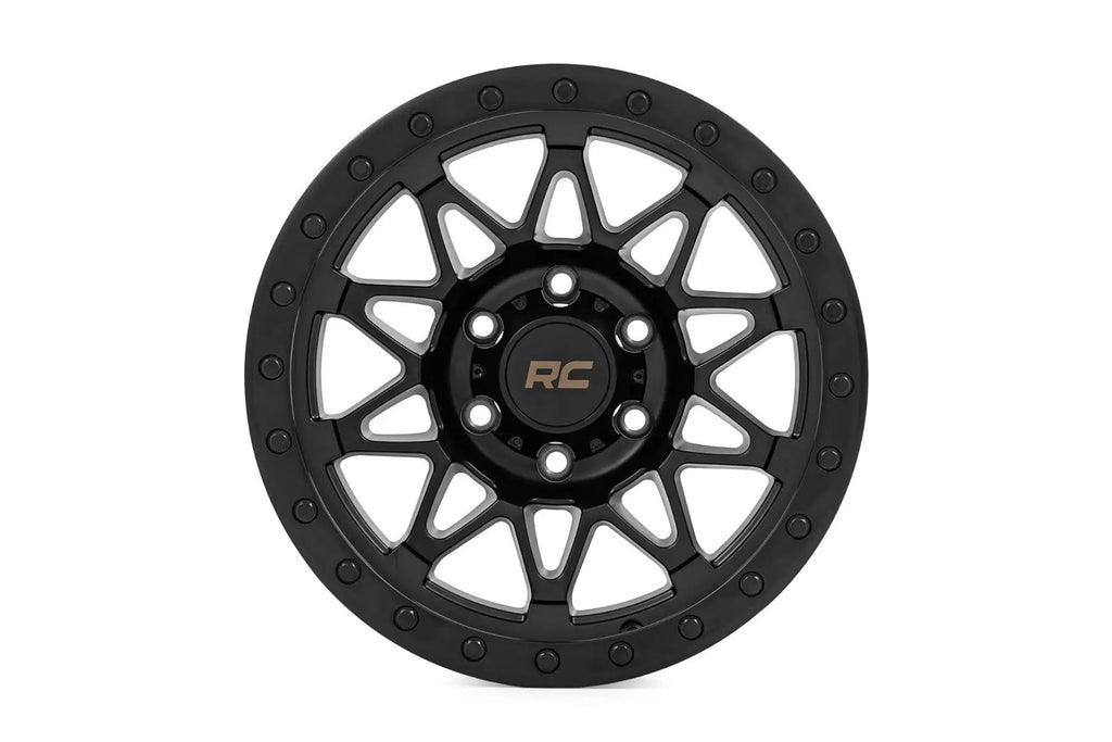 Rough Country 78 Series Wheel | Simulated Beadlock | Black | 17x8.5 | 5x4.5 | +0mm