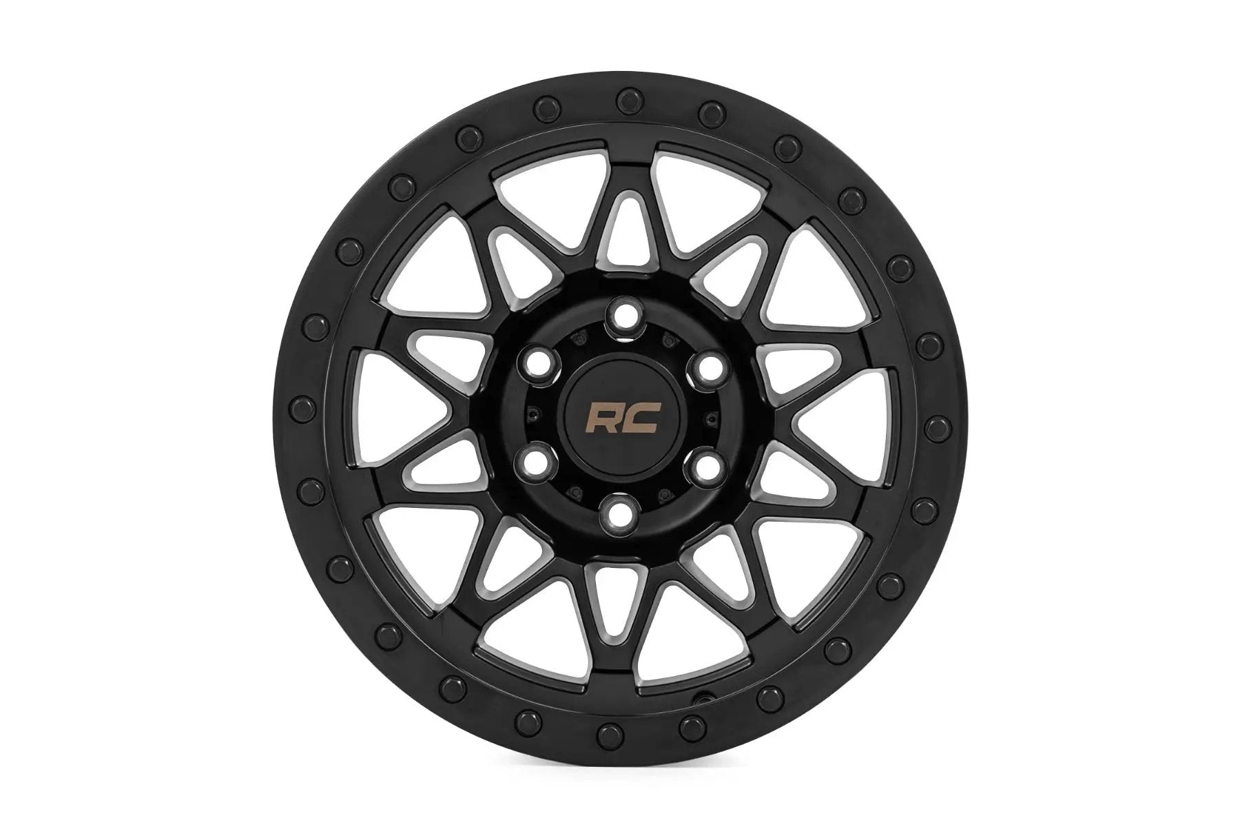 Rough Country 78 Series Wheel | Simulated Beadlock | Black | 17x8.5 | 5x4.5 | +0mm