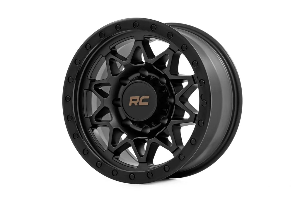 Rough Country 78 Series Wheel | Simulated Beadlock | Black | 18x9 | 8x170 | 0mm by Rough Country