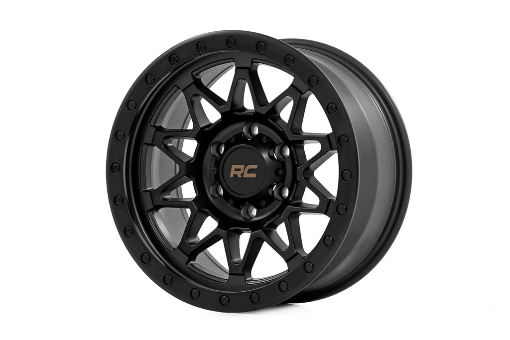 Rough Country 78 Series Wheel | Simulated Beadlock | Black | 17x8.5 | 6x135 | +0mm by Rough Country