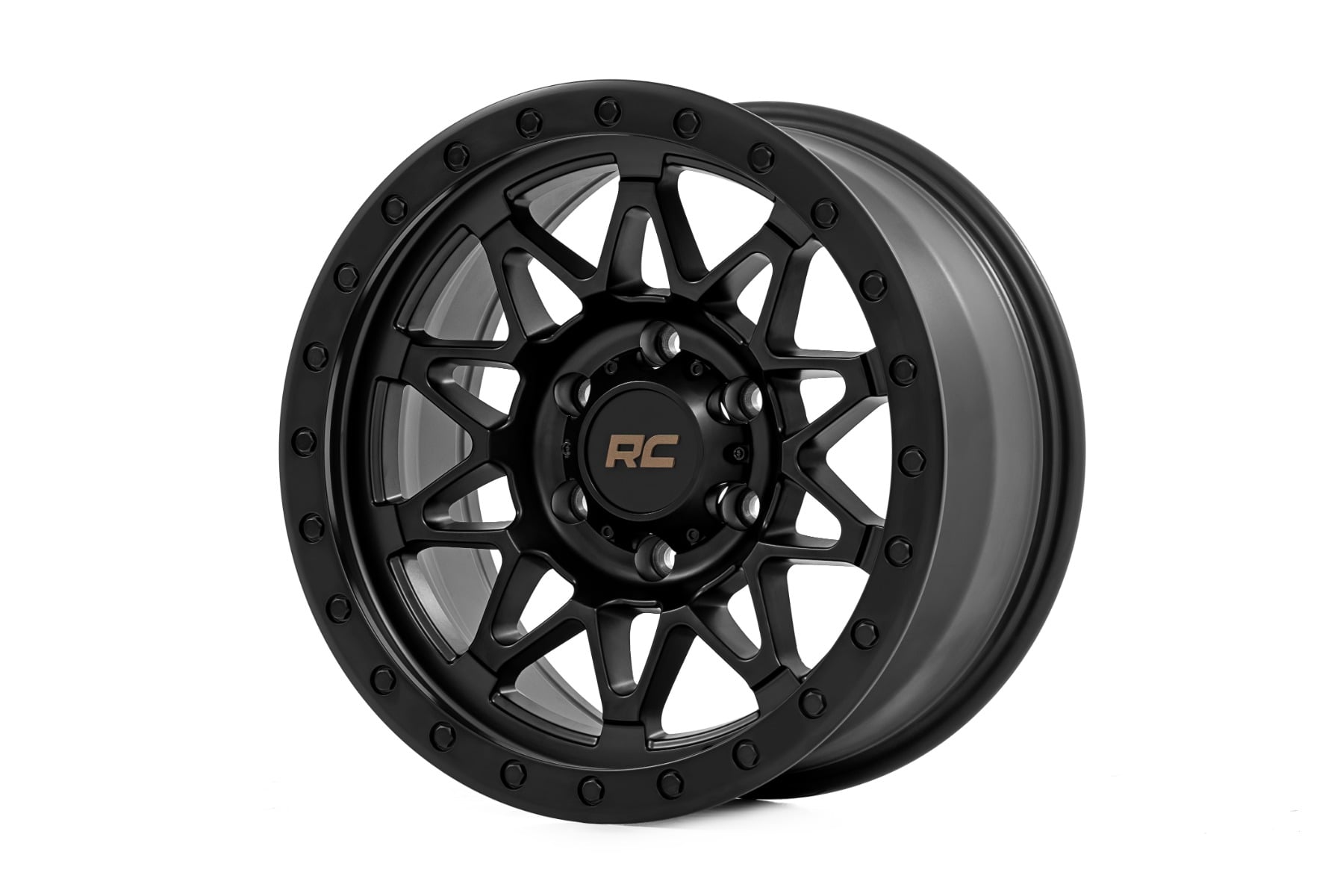 Rough Country 78 Series Wheel | Simulated Beadlock | Black | 18x9 | 5x5 | -12mm by Rough Country