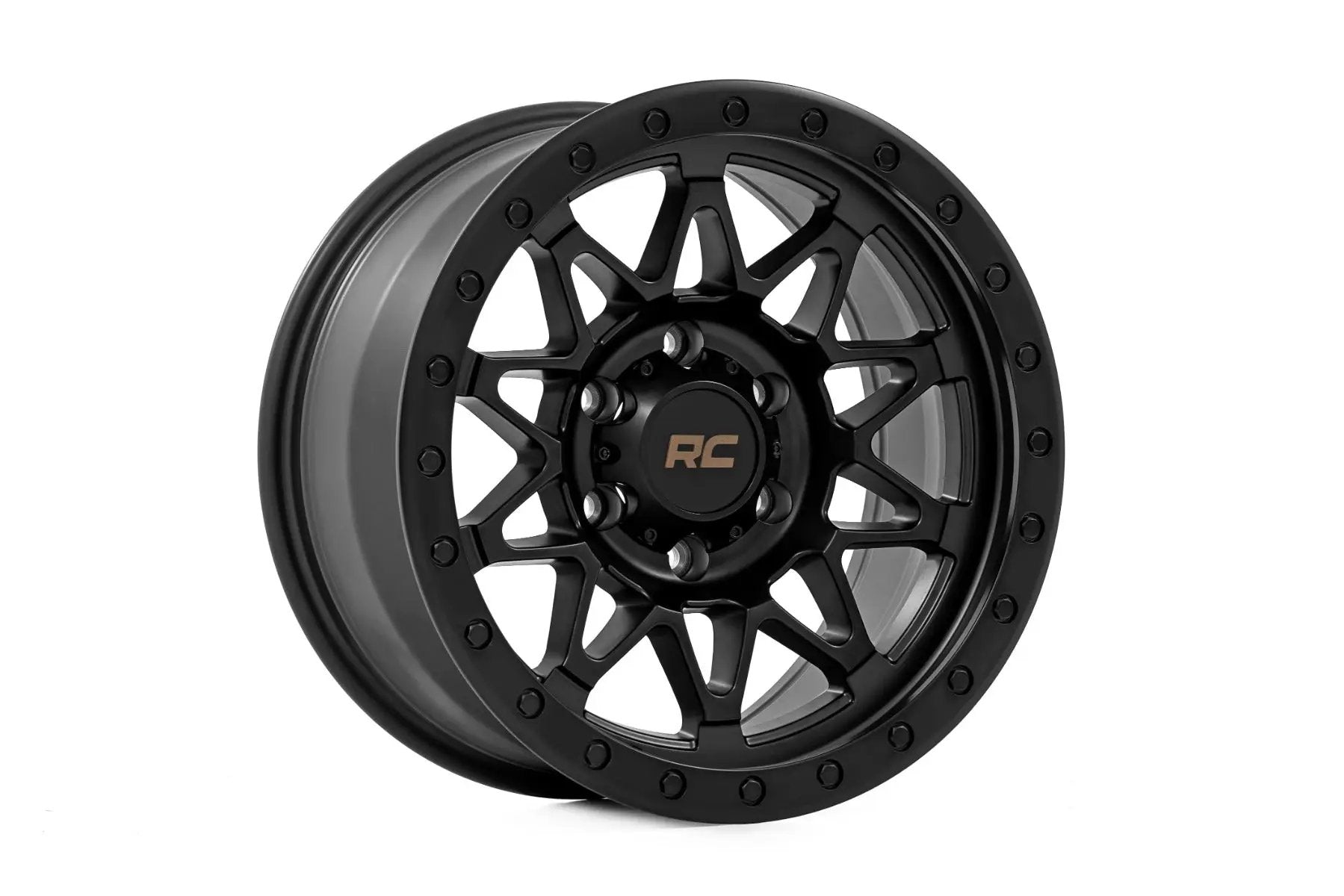 Rough Country 78 Series Wheel | Simulated Beadlock | Black | 18x9 | 5x5 | 0mm by Rough Country