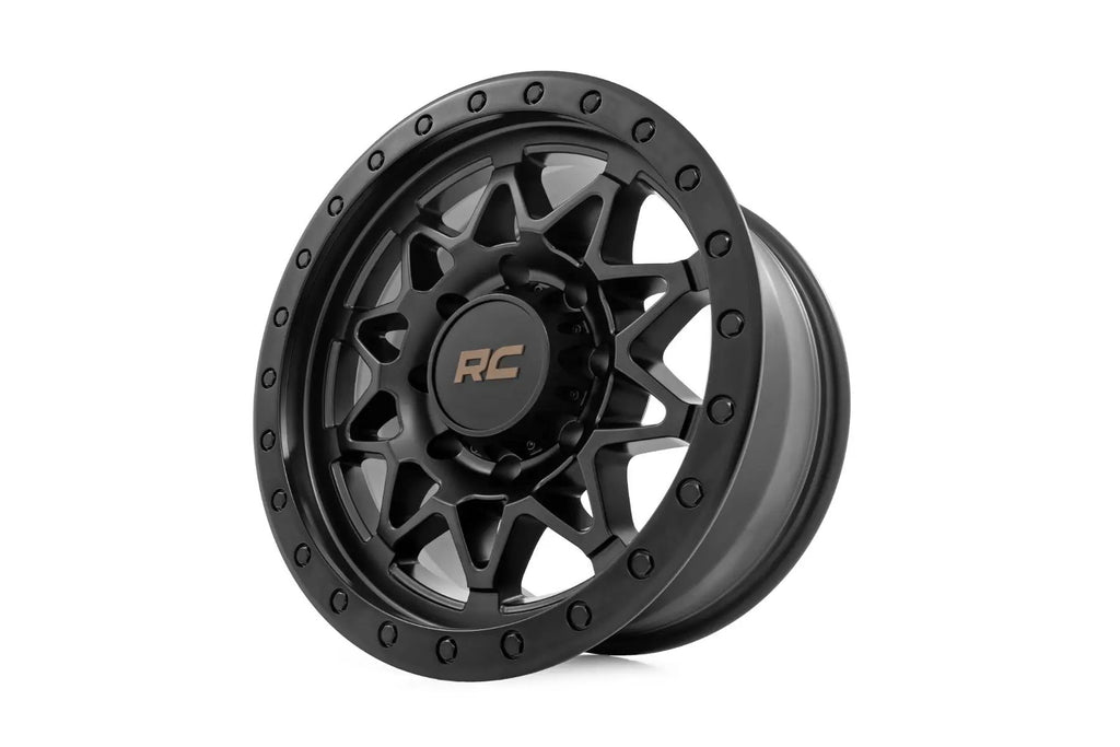 Rough Country 78 Series Wheel | Simulated Beadlock | Black | 18x9 | 8x170 | 0mm by Rough Country