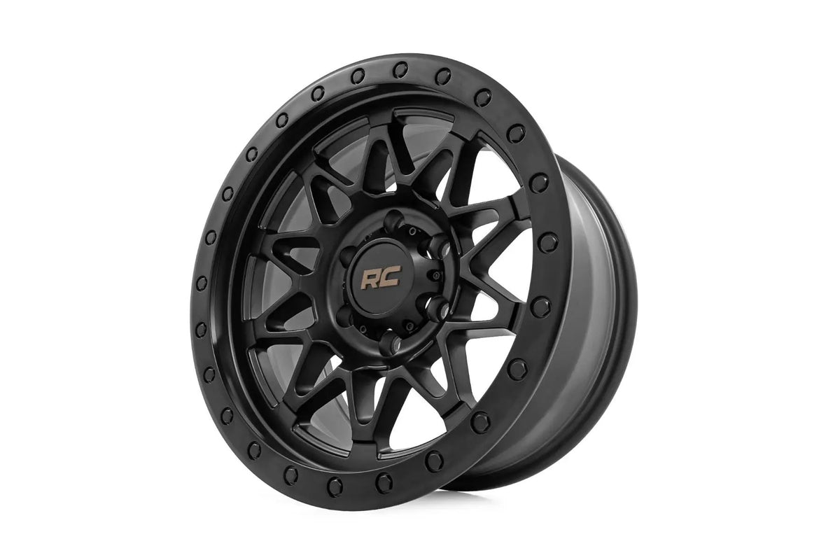 Rough Country 78 Series Wheel | Simulated Beadlock | Black | 17x8.5 | 5x4.5 | +0mm by Rough Country