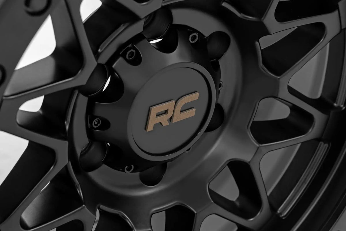 Rough Country 78 Series Wheel | Simulated Beadlock | Black | 18x9 | 5x5 | 0mm by Rough Country