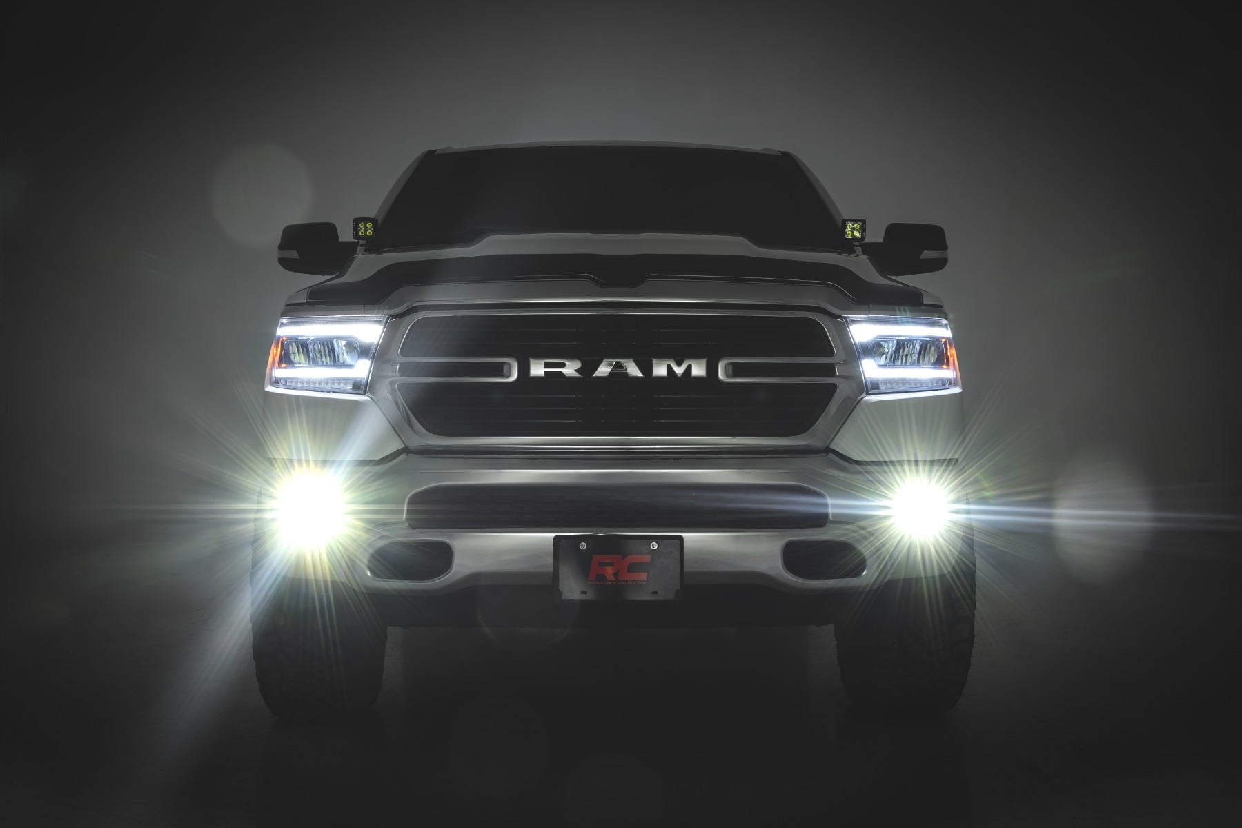 LED Fog Light Kit | 3.5 Inch Round Black Series | Amber DRL | Ram 1500 (2019-2024) by Rough Country