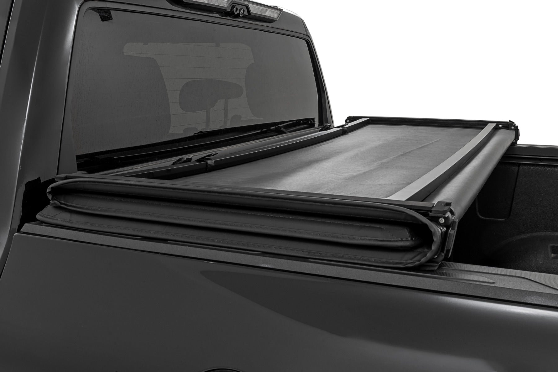Soft Tri-Fold Bed Cover | With & W/O OE Rails | 6'7" Bed | Toyota Tundra (22-26) by Rough Country