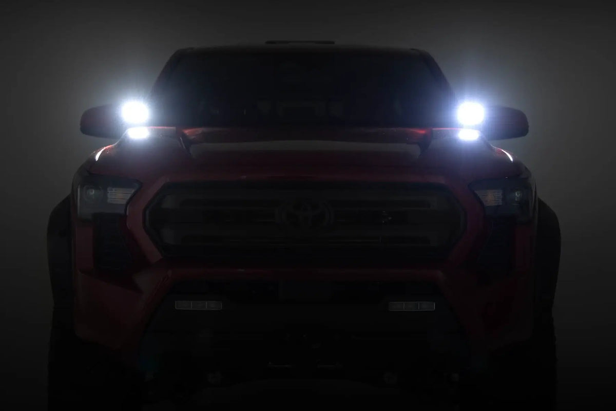 LED Light Kit | Ditch Mount | 2" Black Pair | Amber DRL | Toyota Tacoma (24-26) by Rough Country