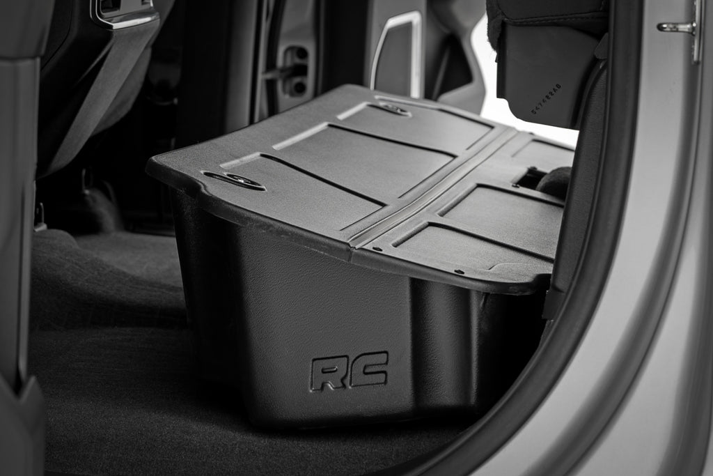 Under Seat Storage with Locking Lid | Double Cab | Chevy/GMC 1500/2500HD/3500HD (19-26) by Rough Country