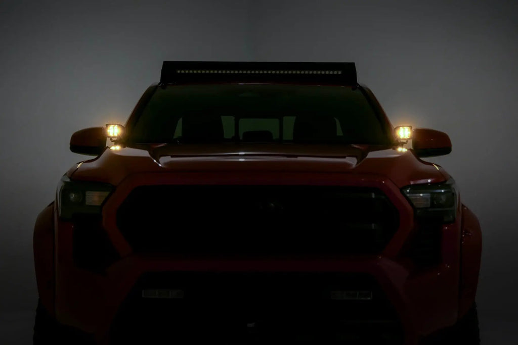 LED Light Kit | Ditch Mount | 2" Black Pair | Amber DRL | Toyota Tacoma (24-26) by Rough Country