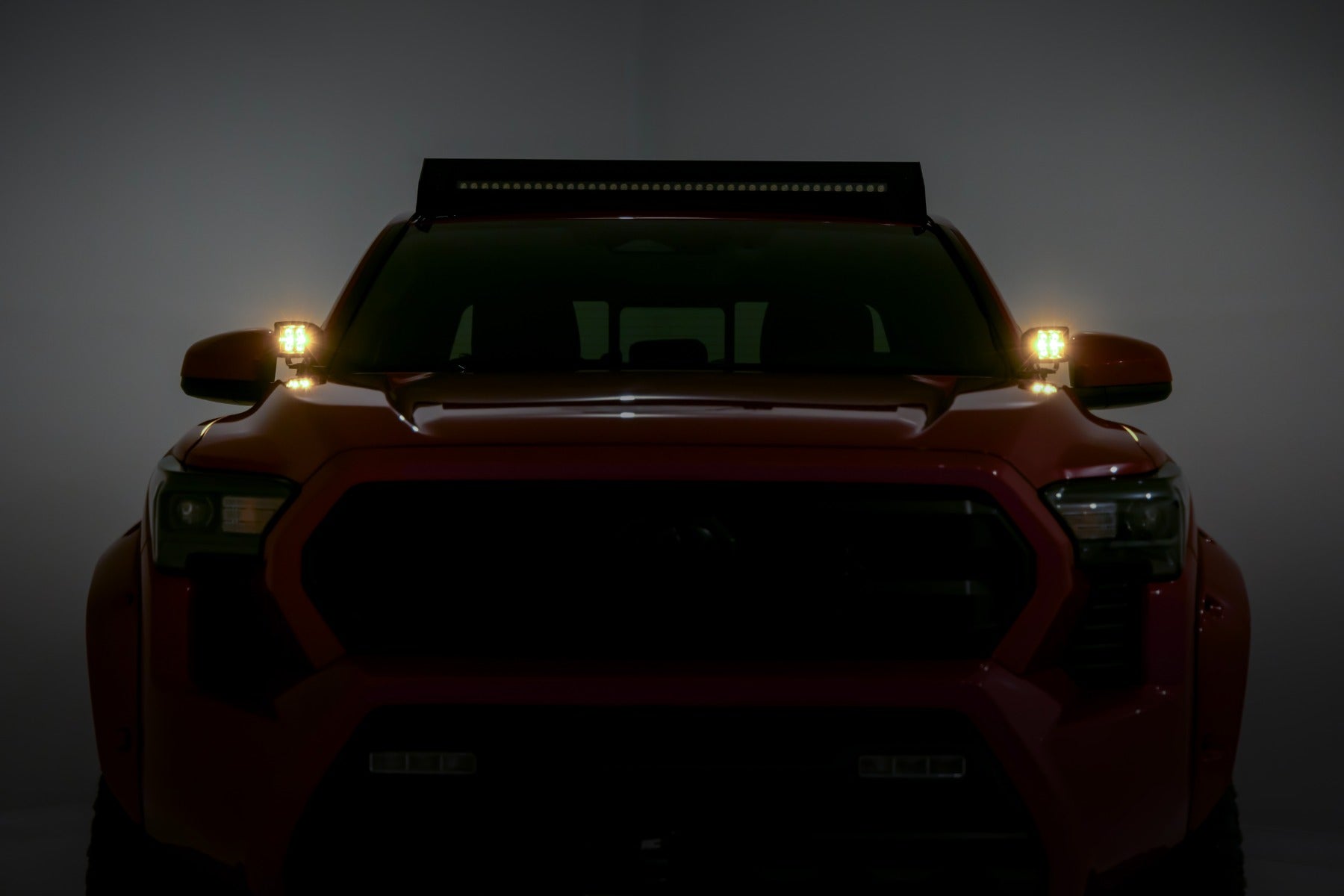 LED Light Kit | Ditch Mount | 2" Black Pair | Amber DRL | Toyota Tacoma (24-26) by Rough Country