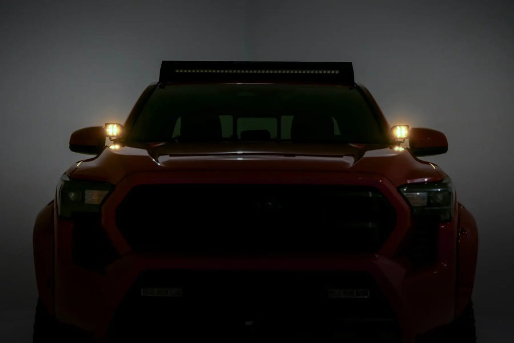 LED Light Kit | Ditch Mount | Black Series Round | 3.5 Inch | Amber DRL | Toyota Tacoma (24-26)