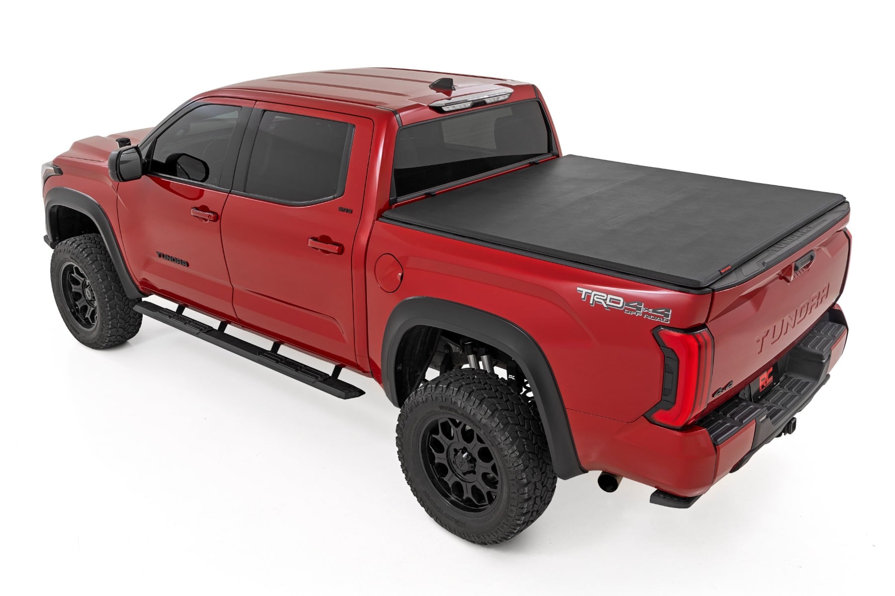 Soft Tri-Fold Bed Cover | 5'7" Bed | with and w/o OE Rail | Toyota Tundra (22-26) by Rough Country