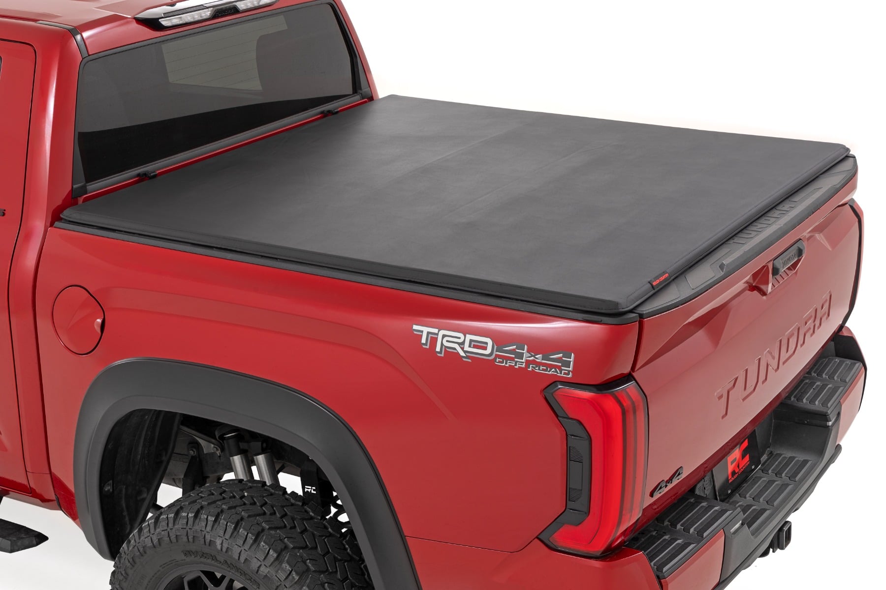 Soft Tri-Fold Bed Cover | 5'7" Bed | with and w/o OE Rail | Toyota Tundra (22-26) by Rough Country