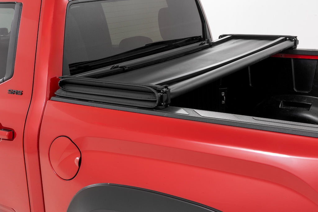 Soft Tri-Fold Bed Cover | 5'7" Bed | with and w/o OE Rail | Toyota Tundra (22-26) by Rough Country