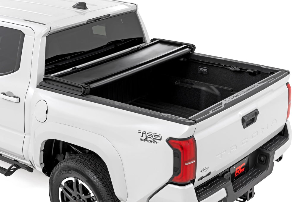 Soft Tri-Fold Bed Cover | 5' Bed | Dbl Cab | Toyota Tacoma 2WD/4WD (24-26) by Rough Country