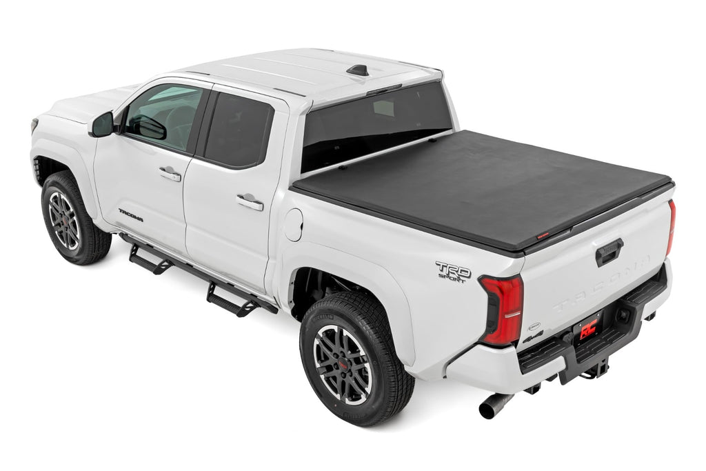 Soft Tri-Fold Bed Cover | 5' Bed | Dbl Cab | Toyota Tacoma 2WD/4WD (24-26) by Rough Country