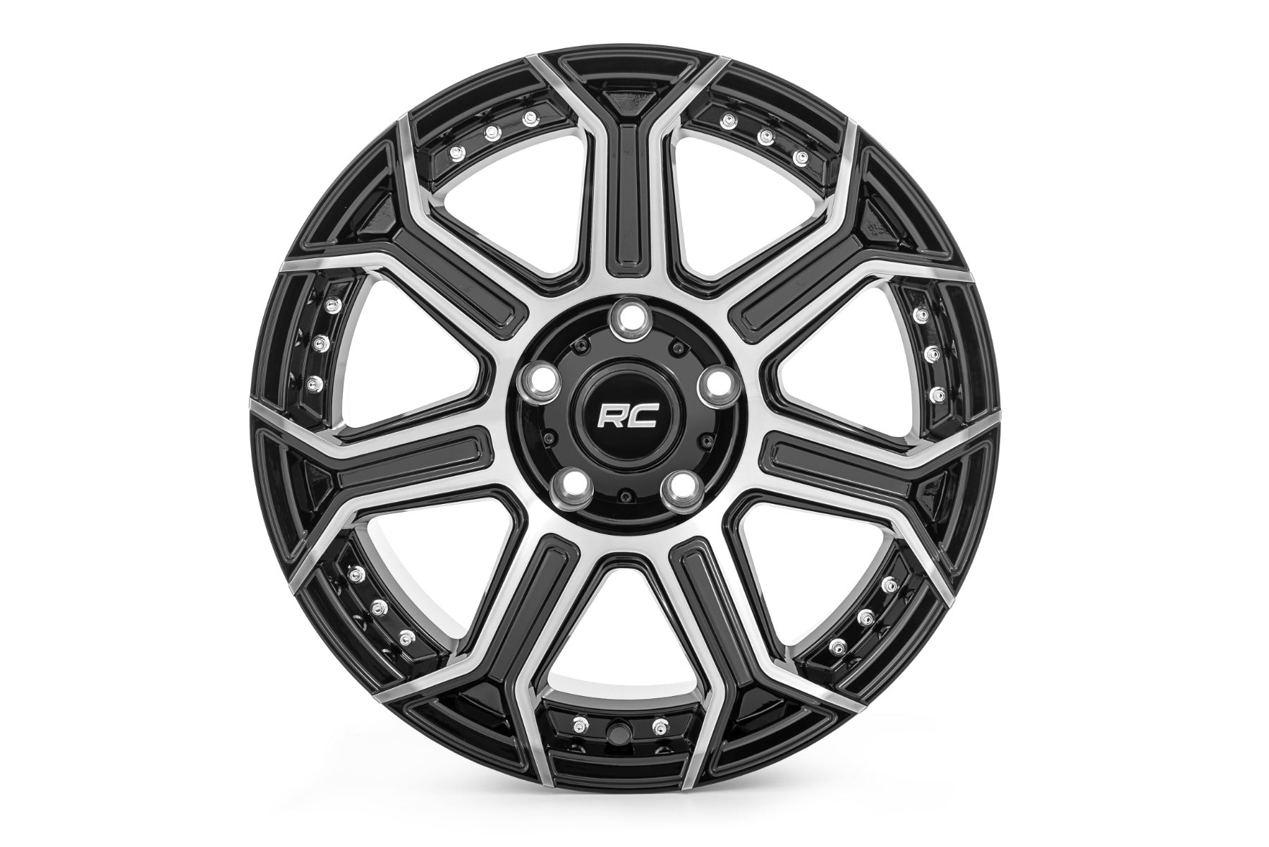 Rough Country 89 Series Wheel | One-Piece | Black Machined Gun Metal | 17x9 | 5x4.5 | -12mm by Rough Country