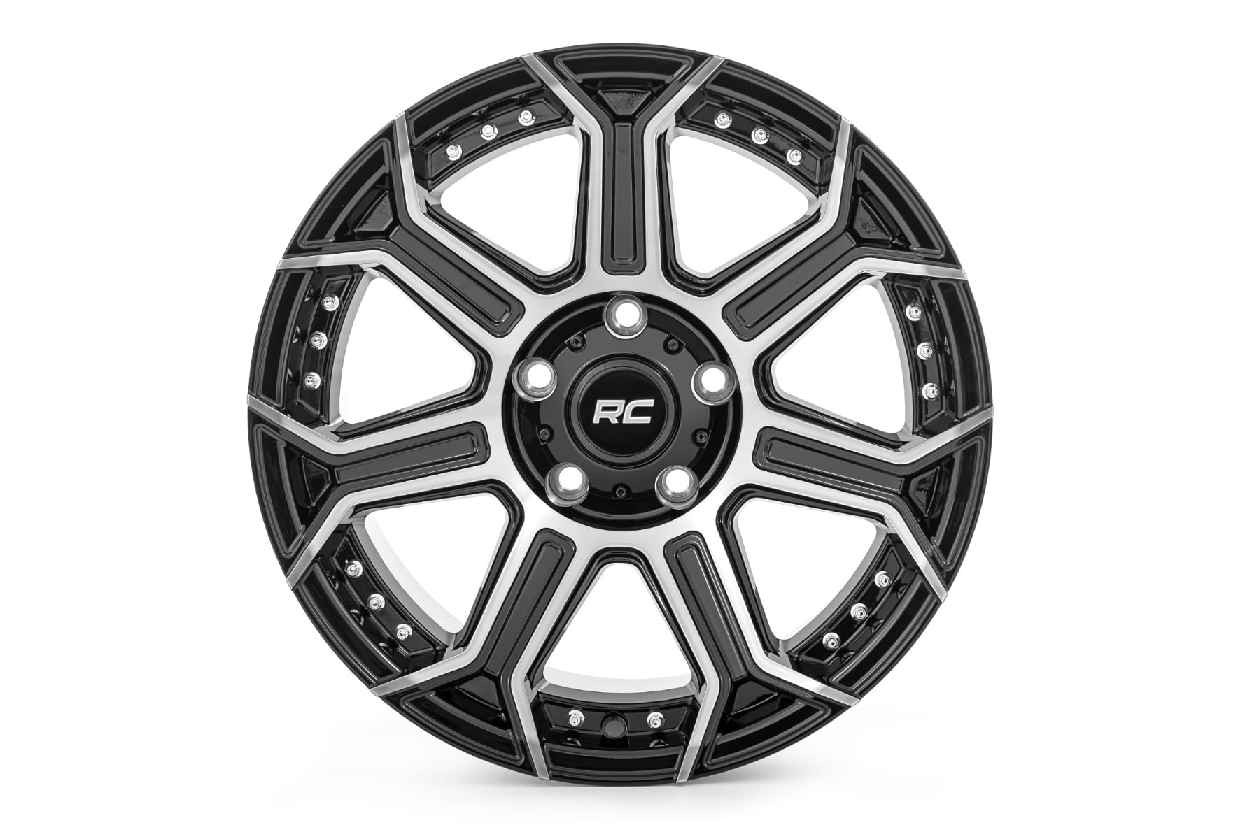 Rough Country 89 Series Wheel | One-Piece | Black Machined Gun Metal | 17x9 | 5x5 | -12mm by Rough Country