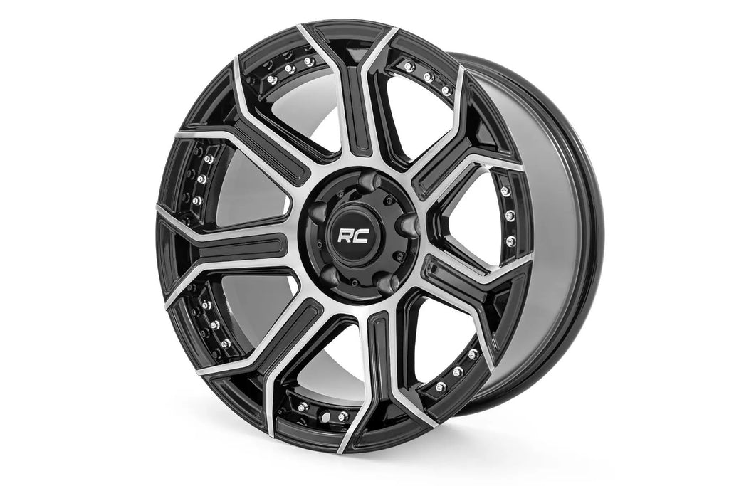 Rough Country 89 Series Wheel | One-Piece | Black Machined Gun Metal | 17x9 | 5x4.5 | -12mm by Rough Country
