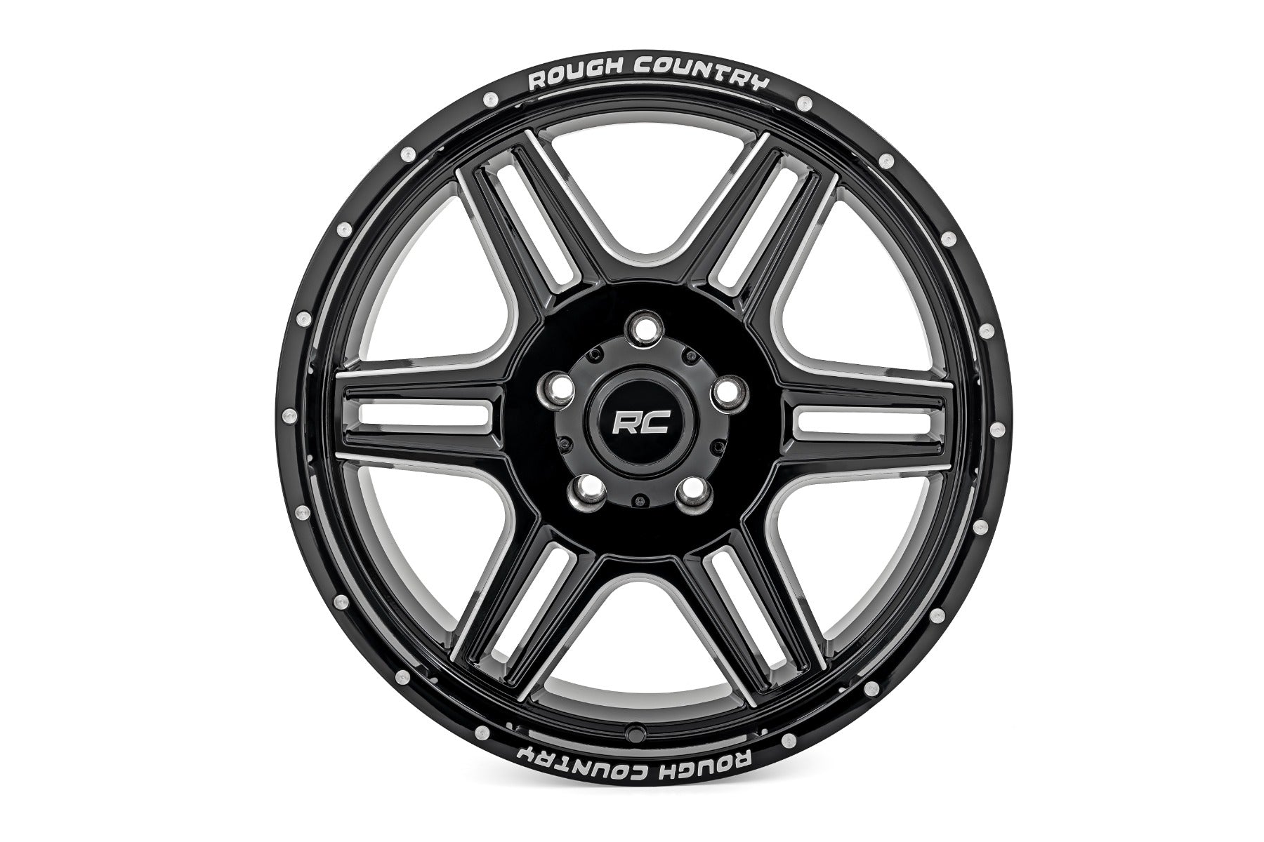 Rough Country 92 Series Wheel | Machined One-Piece | Gloss Black | 18x9 | 5x5.5 | +0mm by Rough Country