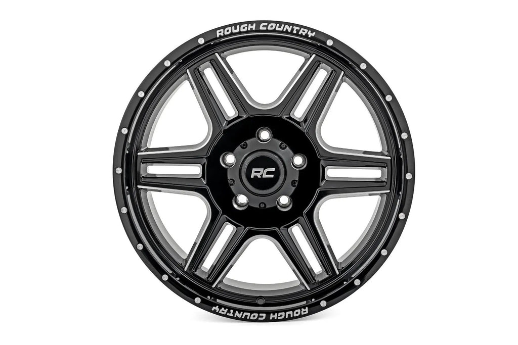 Rough Country 92 Series Wheel | Machined One-Piece | Gloss Black | 18x9 | 6x135 | +0mm by Rough Country