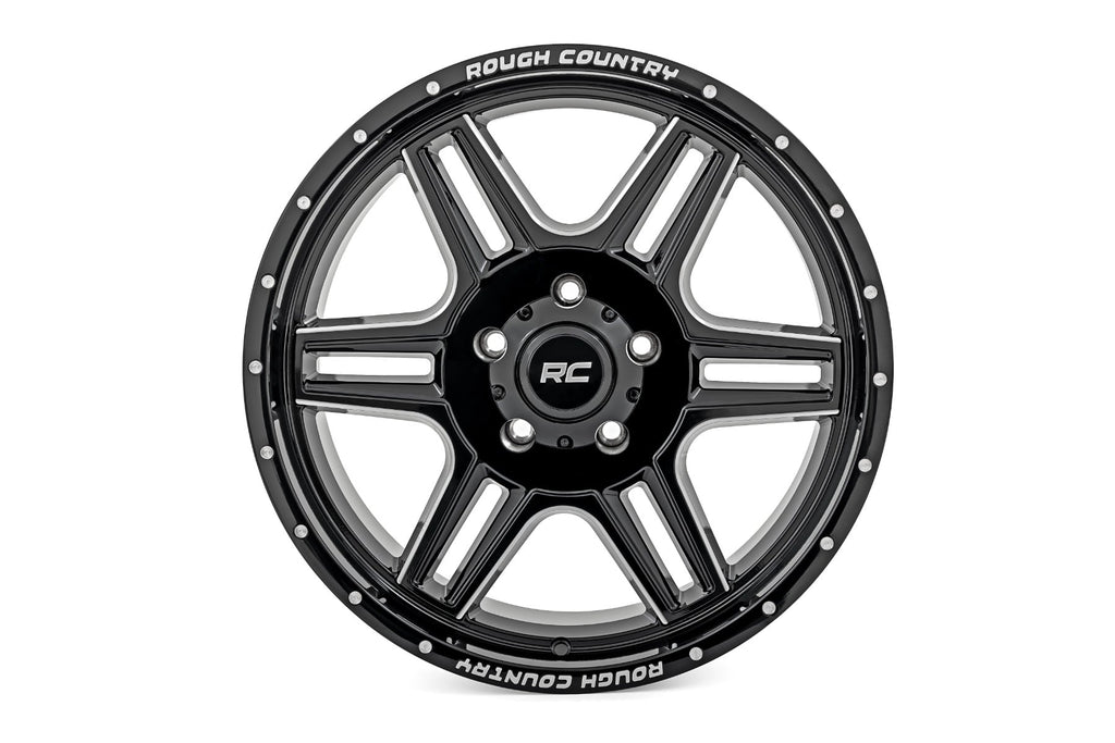 Rough Country 92 Series Wheel | Machined One-Piece | Gloss Black | 20x9 | 6x5.5 | +0mm by Rough Country