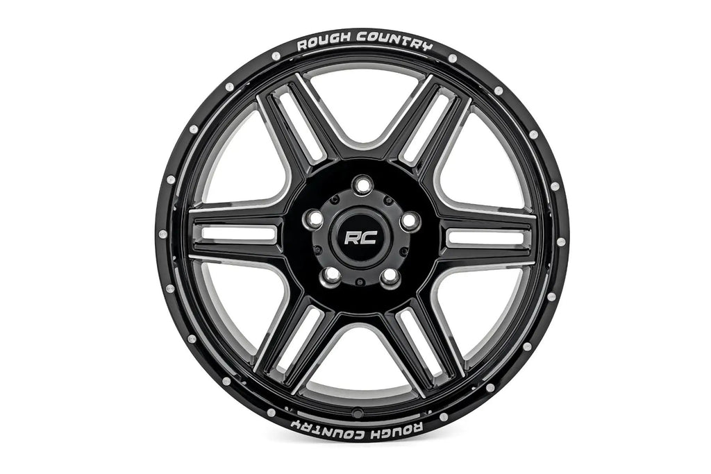 Rough Country 92 Series Wheel | Machined One-Piece | Gloss Black | 18x9 | 5x5 | +0mm