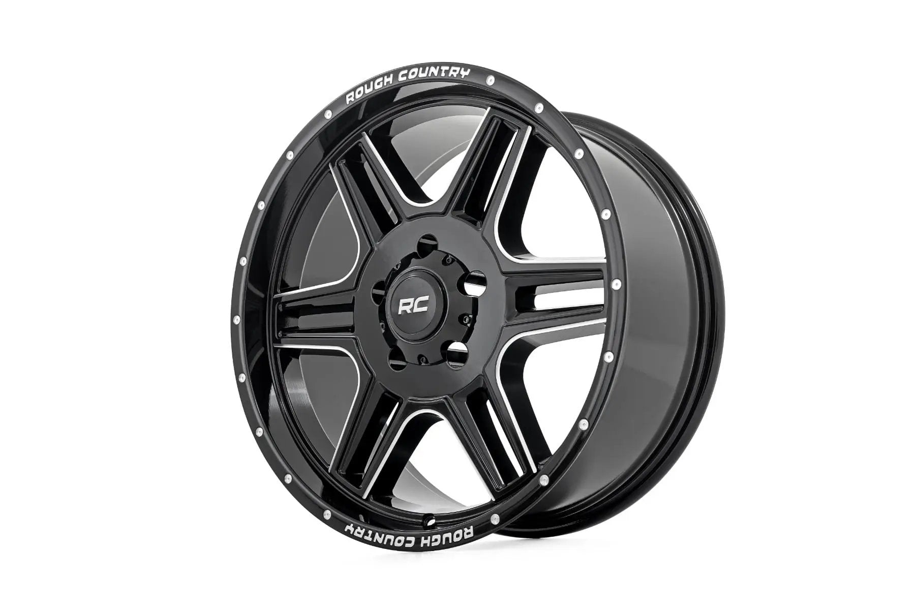 Rough Country 92 Series Wheel | Machined One-Piece | Gloss Black | 18x9 | 6x135 | +0mm by Rough Country