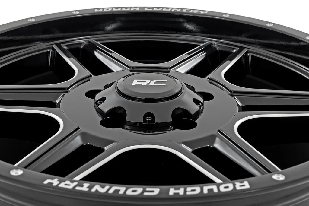 Rough Country 92 Series Wheel | Machined One-Piece | Gloss Black | 18x9 | 6x135 | +0mm by Rough Country