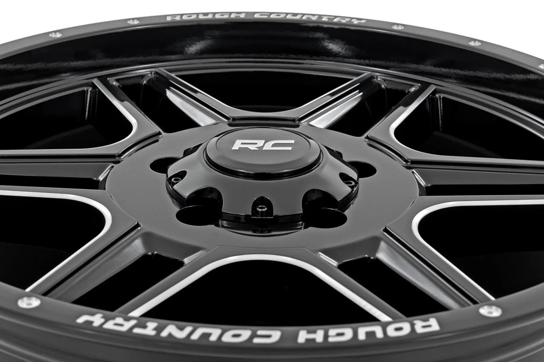 Rough Country 92 Series Wheel | Machined One-Piece | Gloss Black | 18x9 | 6x135 | +0mm by Rough Country