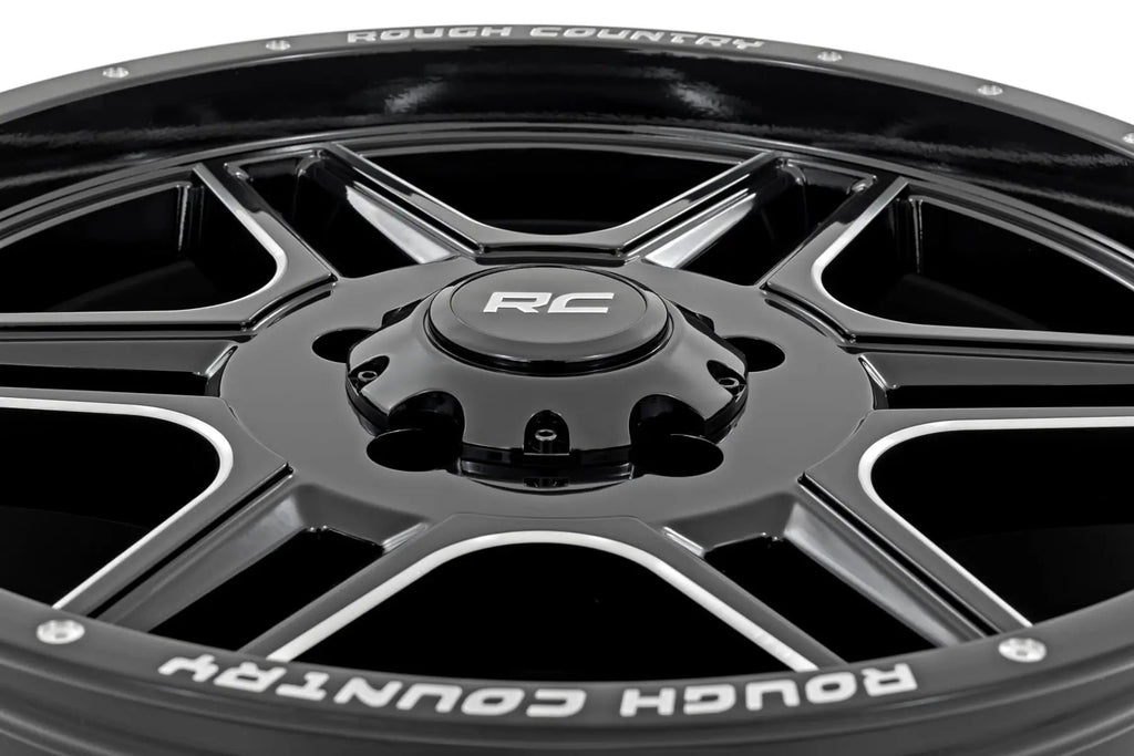Rough Country 92 Series Wheel | Machined One-Piece | Gloss Black | 18x9 | 6x5.5 | +0mm
