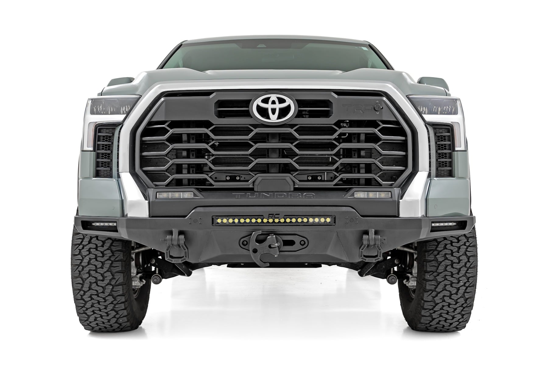 Hybrid Front Bumper | 12000S | Blk LED w/ Amber DRL | Toyota Tundra (22-26) by Rough Country