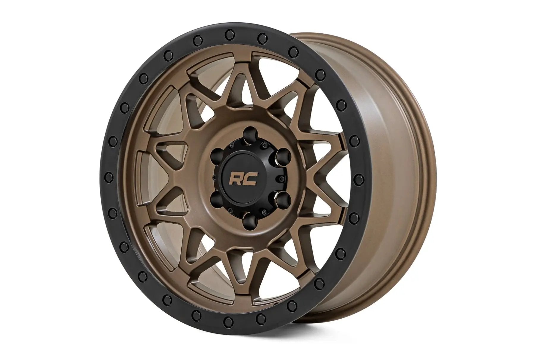 Rough Country 78 Series Wheel | Simulated Beadlock | Bronze/Black | 18x9 | 6x135 | -12mm by Rough Country