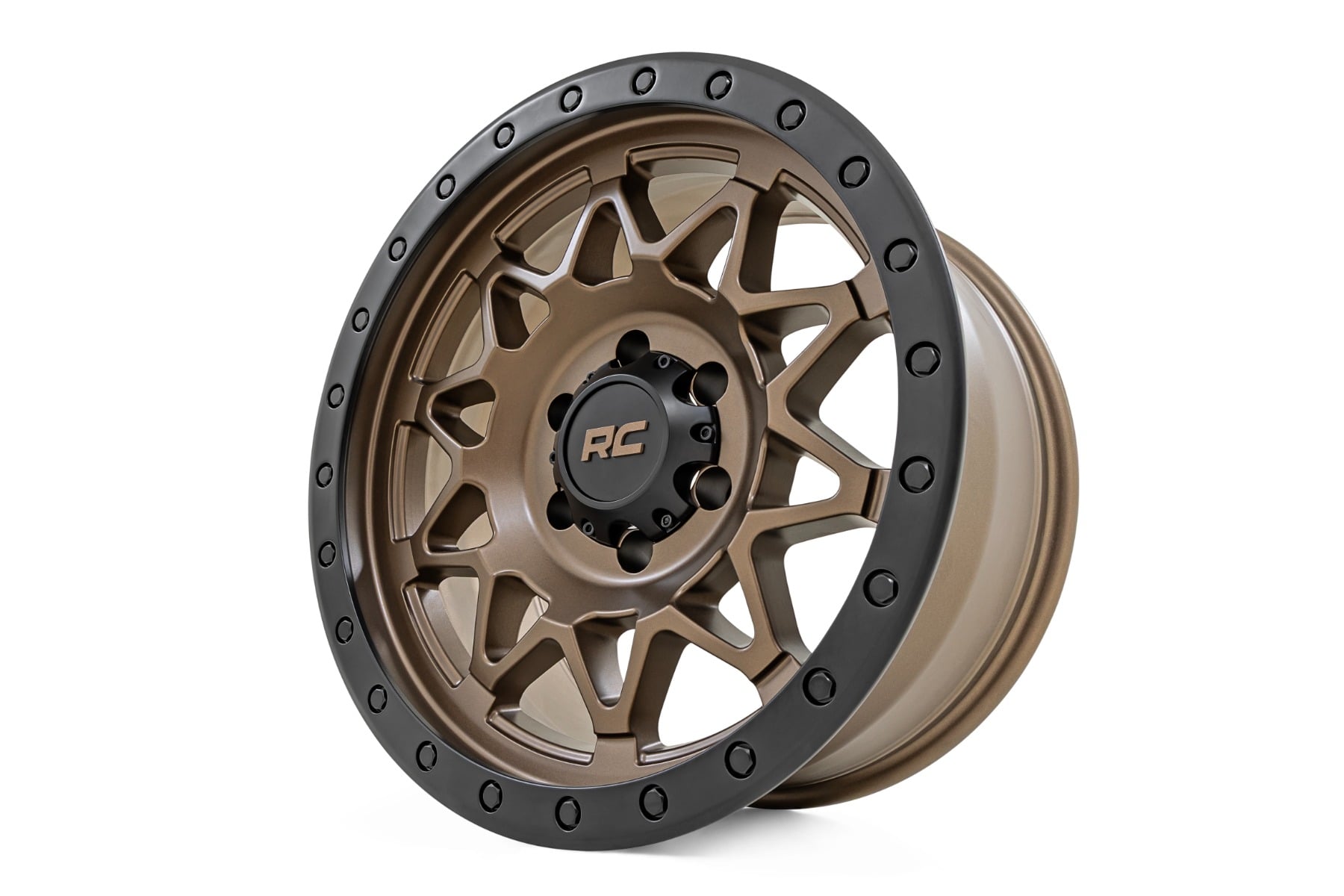 Rough Country 78 Series Wheel | Simulated Beadlock | Bronze/Black | 18x9 | 8x170 | -12mm by Rough Country