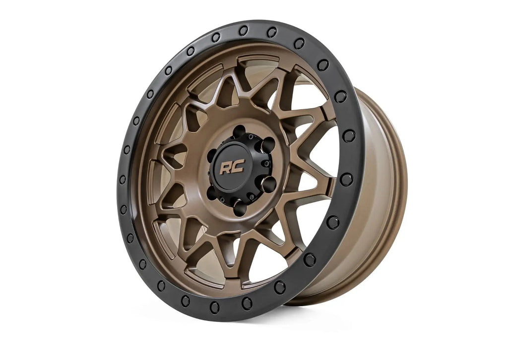 Rough Country 78 Series Wheel | Simulated Beadlock | Bronze/Black | 18x9 | 6x135 | -12mm by Rough Country