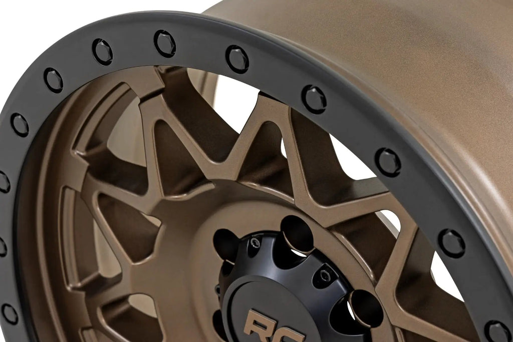 Rough Country 78 Series Wheel | Simulated Beadlock | Bronze/Black | 18x9 | 6x135 | -12mm by Rough Country
