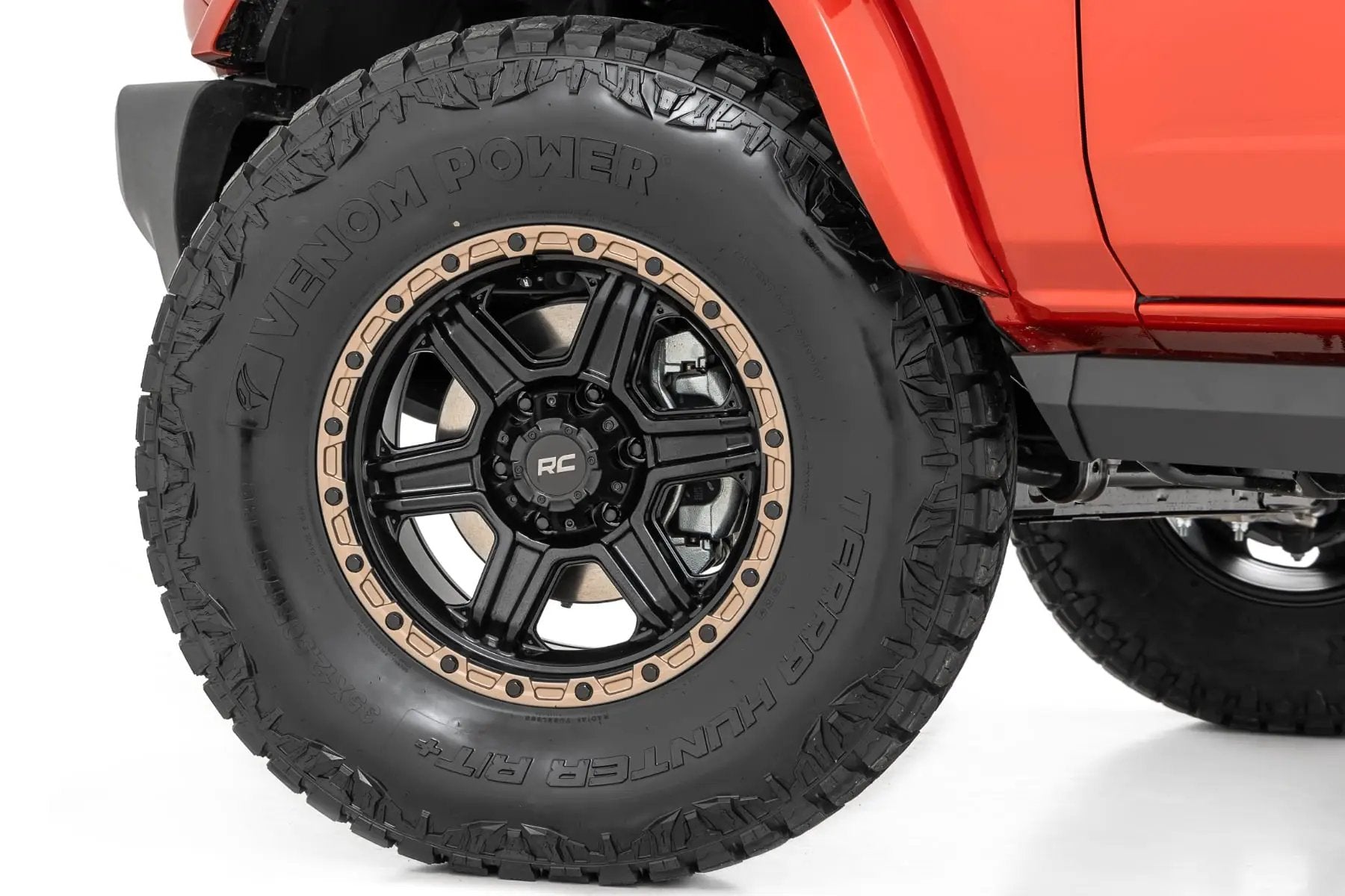 Rough Country 79 Series Wheel | One-Piece | Semi Gloss Black w/Bronze Ring | 18x9 | 6x135 | -12mm by Rough Country