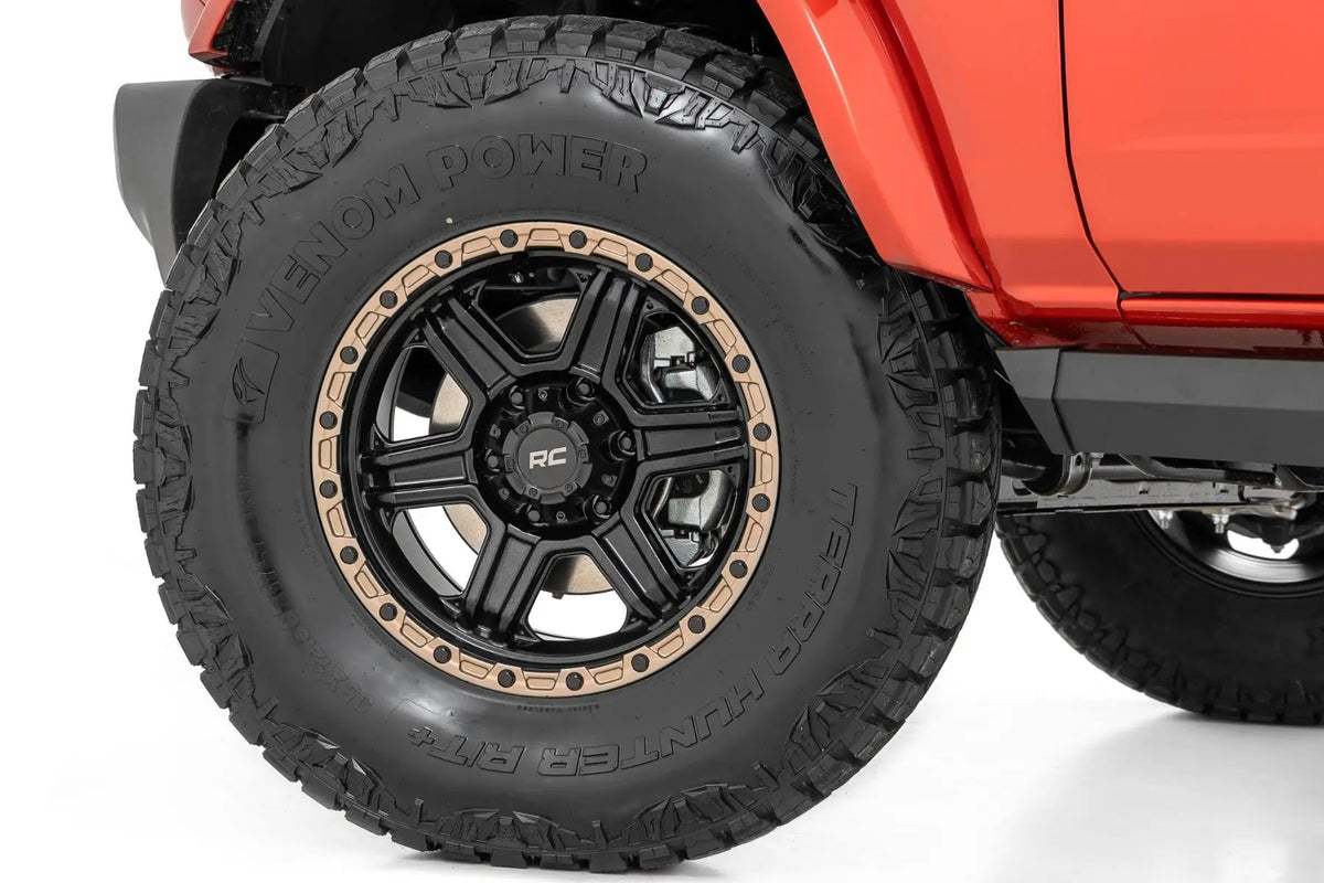 Rough Country 79 Series Wheel | One-Piece | Semi Gloss Black w/Bronze Ring | 18x9 | 5x5.5 | -12mm by Rough Country