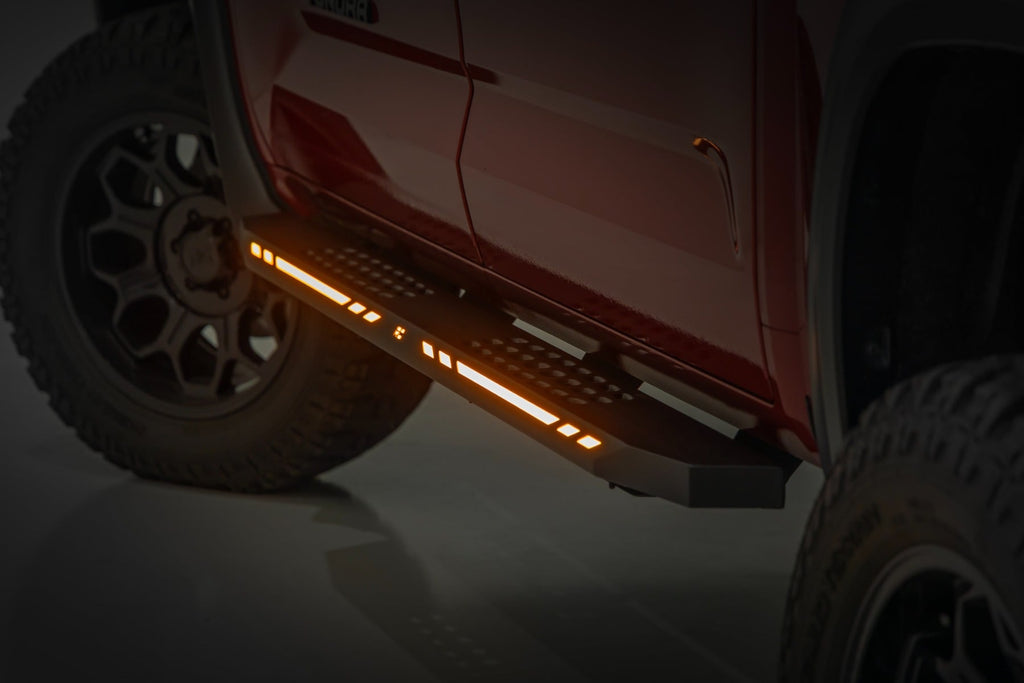 AC2 Running Boards | Amber/White | CrewMax | Toyota Tundra 2WD/4WD (22-26) by Rough Country