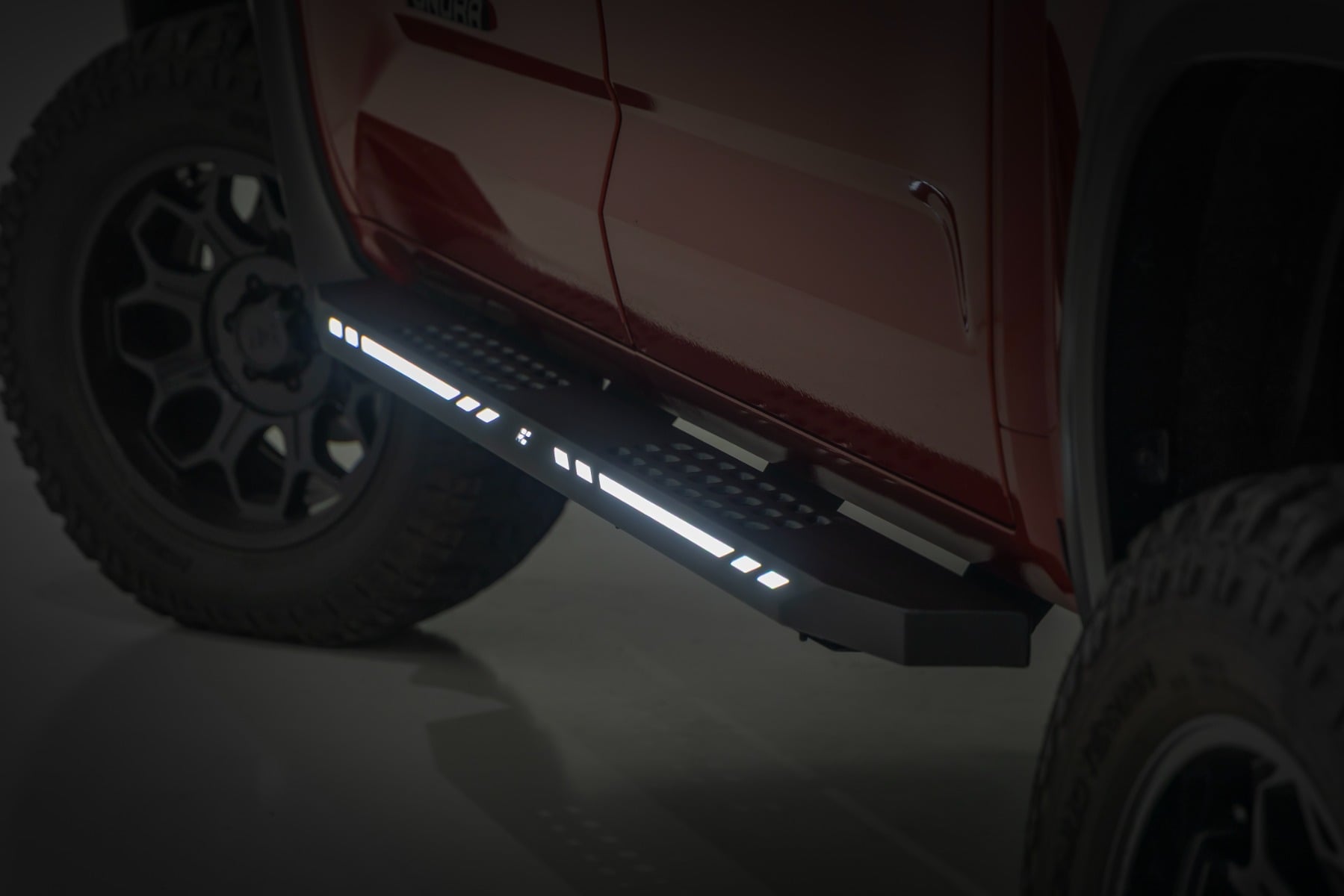 AC2 Running Boards | Amber/White | CrewMax | Toyota Tundra 2WD/4WD (22-26) by Rough Country