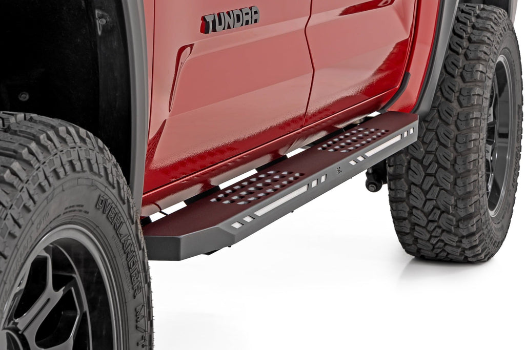 AC2 Running Boards | Amber/White | CrewMax | Toyota Tundra 2WD/4WD (22-26) by Rough Country